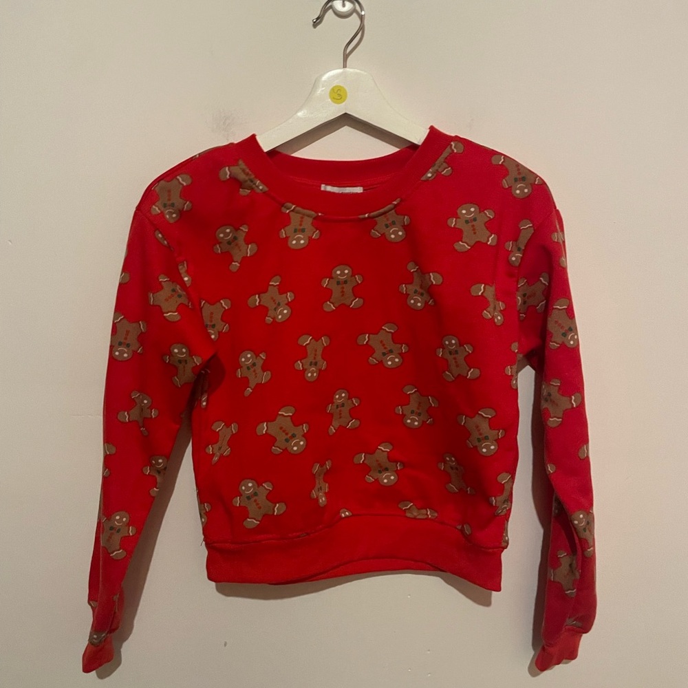 Gingerbread Man crewneck‎ crop top size xs junior